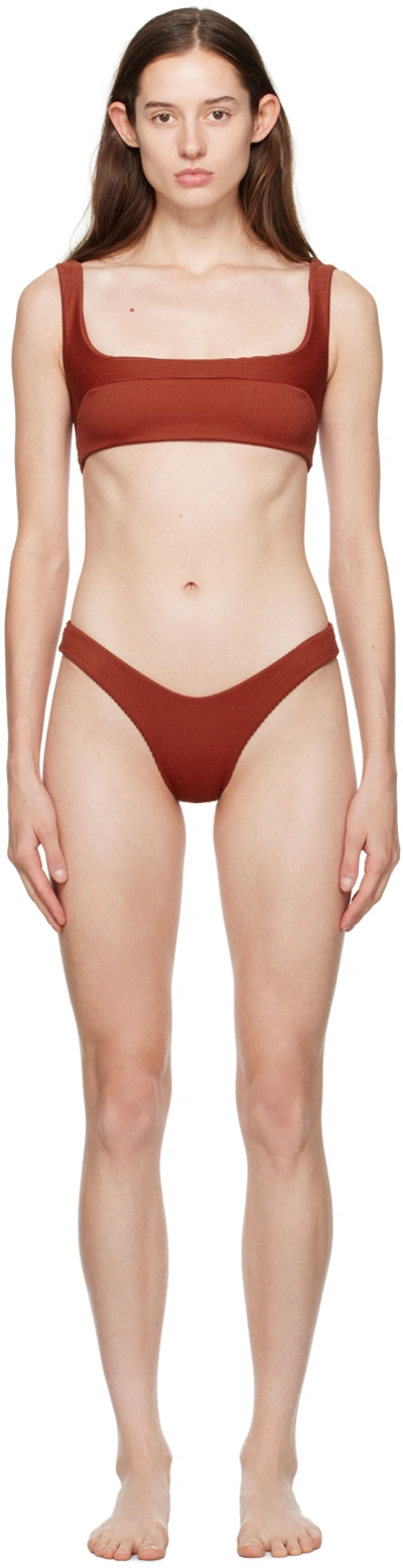 Shop Haight Burgundy Gabi & Leila Bikini In 0124 Bordeaux