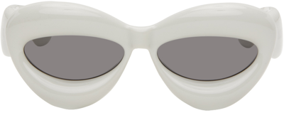 Shop Loewe Gray Inflated Cateye Sunglasses In 20a Grey/ Smoke