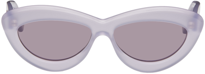 Shop Loewe Purple Cateye Sunglasses In Shiny Violet / Viole