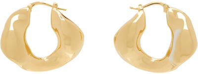 Shop Jil Sander Gold Hoop Earrings In 715 Gold