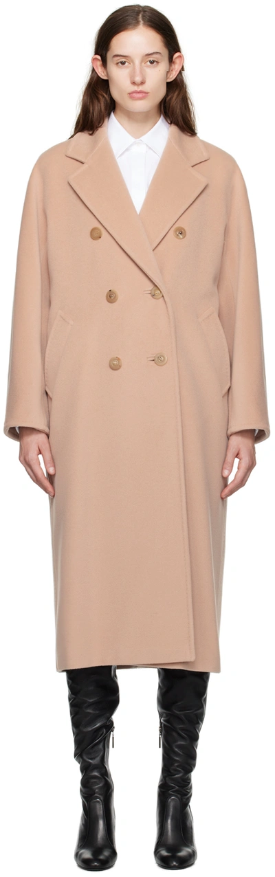 Max Mara Freshly Cut Wool Cashmere Double-breasted Coat In 020 Pink