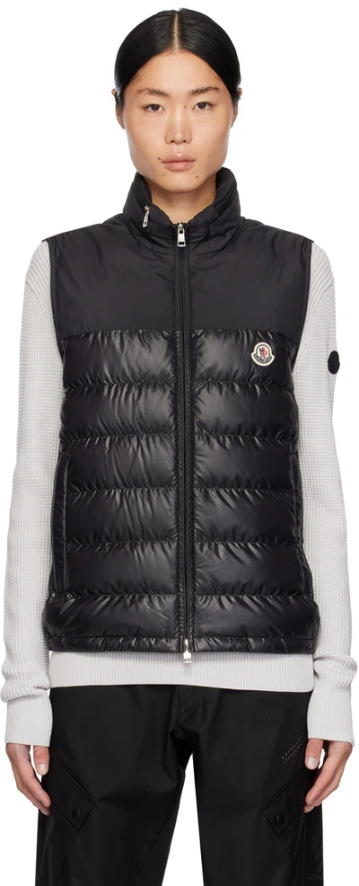 Shop Moncler Black Cerces Down Vest In Black 999