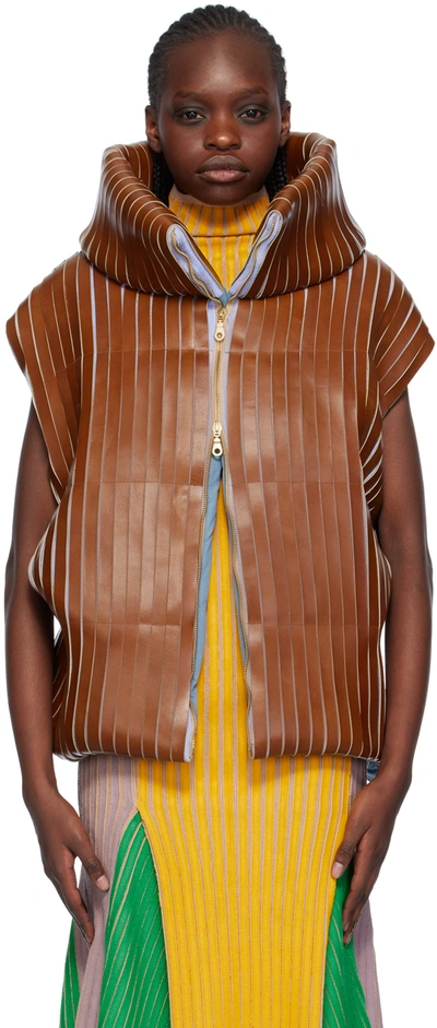 Shop Stanley Raffington Ssense Exclusive Brown & Blue Leather Vest
