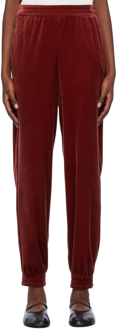 Shop Max Mara Burgundy Two-pocket Lounge Pants In 002 Brick Red