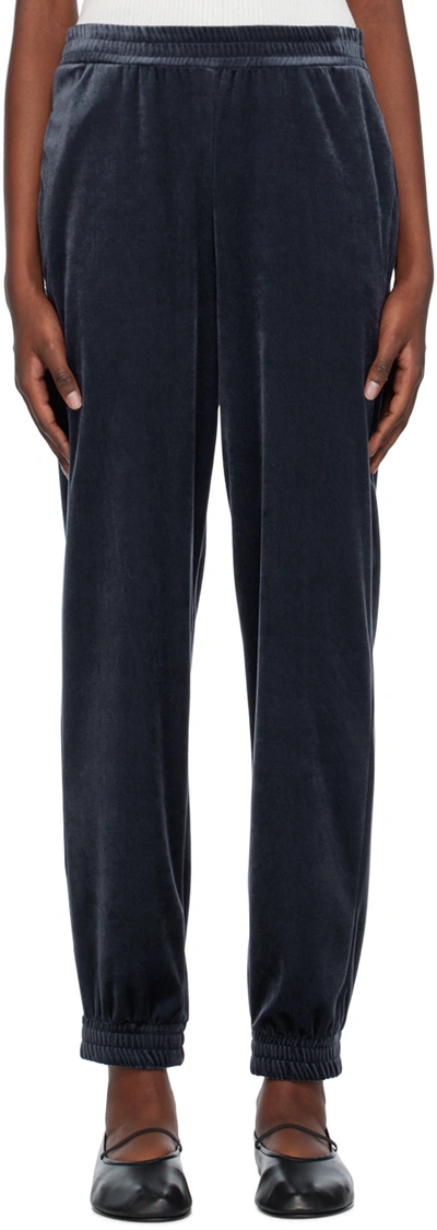 Shop Max Mara Navy Two-pocket Lounge Pants In 003 Navy