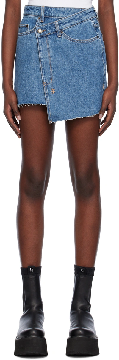 Ksubi Blue Rap Denim Miniskirt In Denim