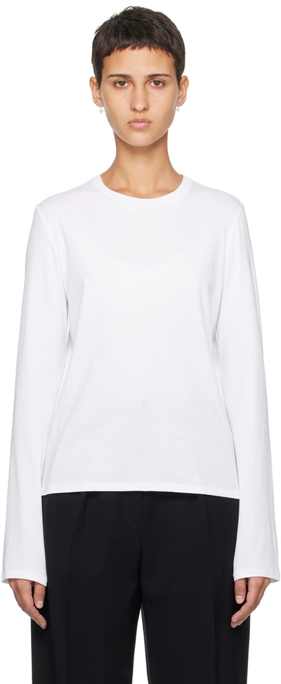 Shop The Row White Sherman Long Sleeve T-shirt In Bright White