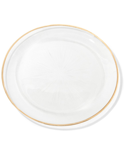 Shop American Atelier Elite Glass Charger Plate In Gold