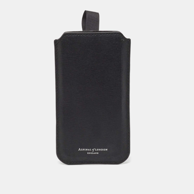 Pre-owned Aspinal Of London Black Leather Phone Case