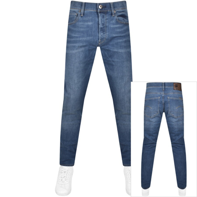 Shop G-star G Star Raw 3301 Slim Fit Jeans Mid Wash Blue