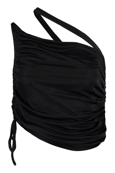 Shop Andreädamo Andreādamo Draped Top In Black