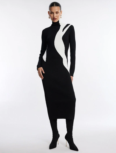 Shop Bcbgmaxazria Alani Graphic Dress In Black Beauty