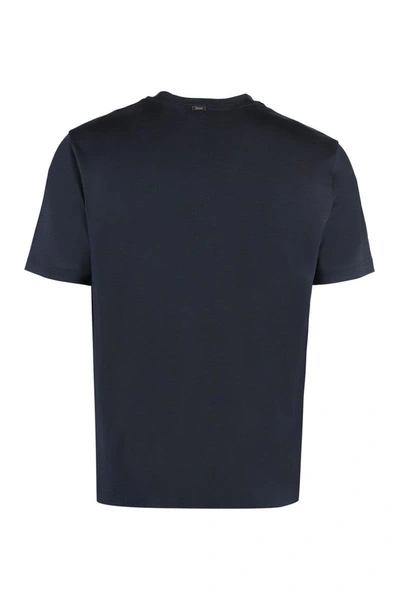 Shop Herno Crew-neck T-shirt In Blue