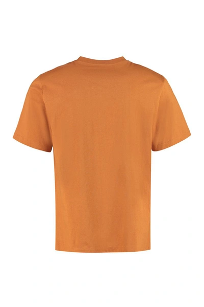 Shop Mcm Logo Cotton T-shirt In Copper