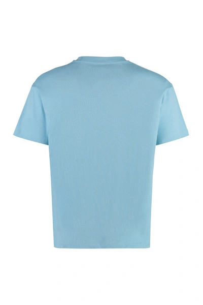 Shop Mcm Printed Cotton T-shirt In Blue