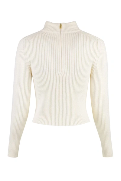 Shop Michael Michael Kors Merino Wool Sweater In Panna