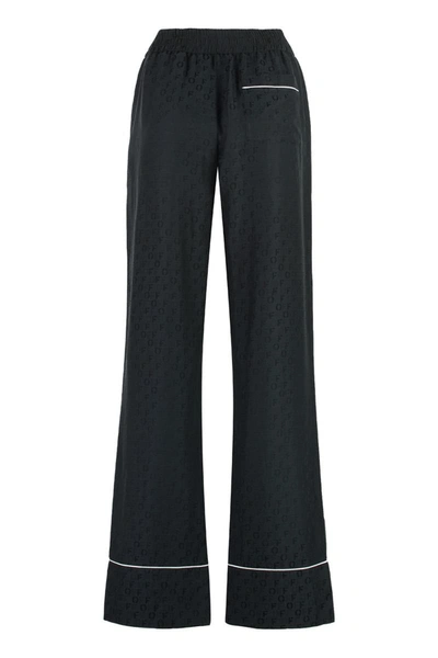 Off-white Straight-leg Pyjama-inspired Trousers In Black