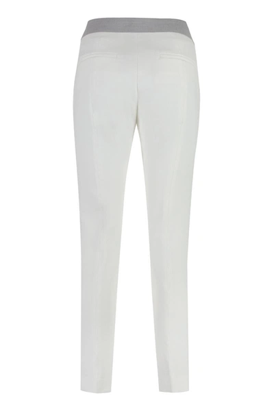 Shop Peserico Stretch Gabardine Cigarette Trousers In White