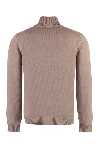 Roberto Collina Turtleneck Merino Wool Sweater In Pale Pink