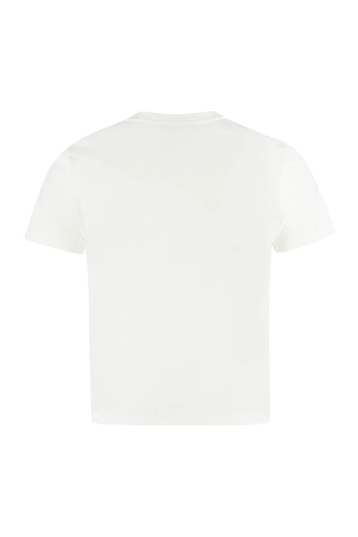 Shop Mcm Logo Cotton T-shirt In Ivory