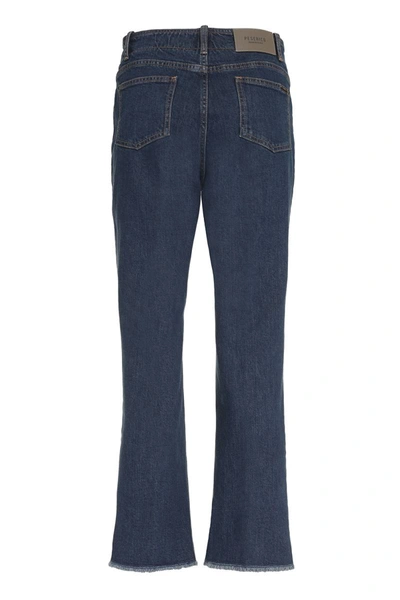 Shop Peserico Cropped Flared Jeans In Denim