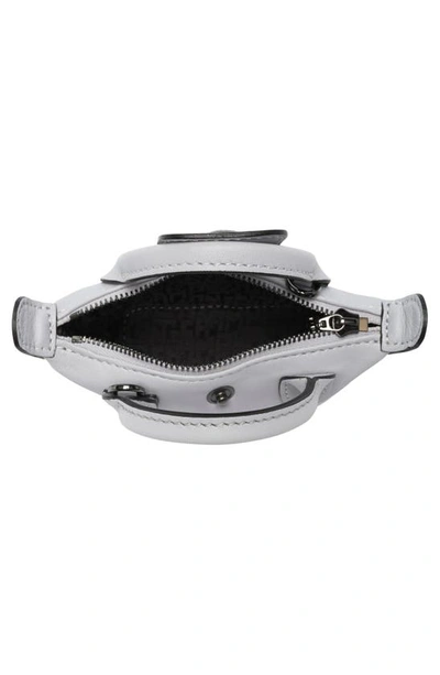 Shop Longchamp Le Pliage Cuir Nano Crossbody Bag In Grey