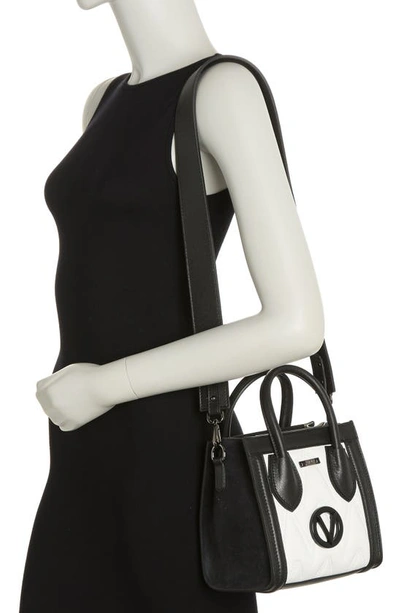 Shop Valentino By Mario Valentino Eva Quilted Convertible Top-handle Bag In Black White