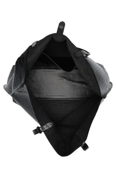 Shop Rebecca Minkoff Megan Embossed Leather Tote Bag In Black