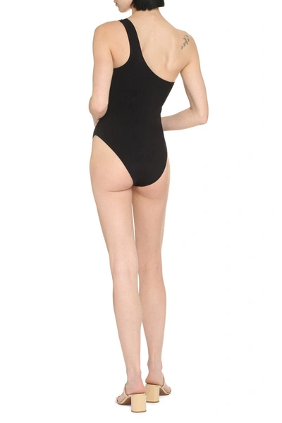 Shop Lido Ventinove One-shoulder Swimsuit In Black
