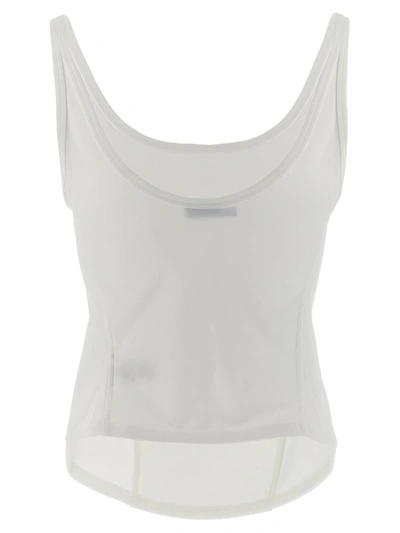 Shop Mugler 'corseted' Tank Top In White