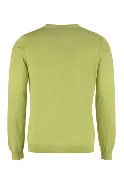 The (alphabet) Luxurious Crew-neck Cashmere Sweater For Men In Green