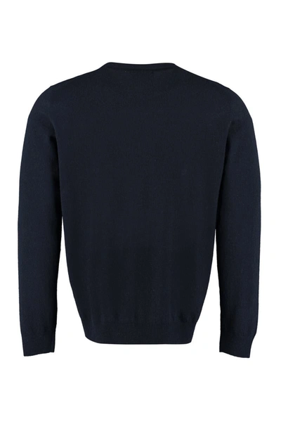 The (alphabet) Blue Wool And Cashmere Pullover For Men In Blue