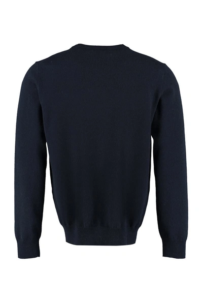 The (alphabet) Blue Wool And Cashmere Pullover For Men In Blue