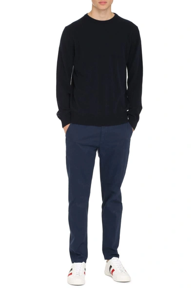 The (alphabet) Blue Wool And Cashmere Pullover For Men In Blue