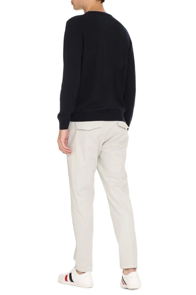 The (alphabet) Blue Wool And Cashmere Pullover For Men In Blue