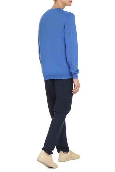 Shop The (alphabet) The (knit) - Cashmere-silk Blend Sweater In Blue
