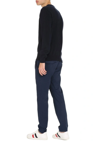 The (alphabet) Blue Wool And Cashmere Pullover For Men In Blue