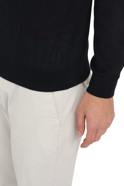 The (alphabet) Blue Wool And Cashmere Pullover For Men In Blue