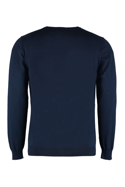 The (alphabet) Blue Wool And Cashmere Pullover For Men In Blue