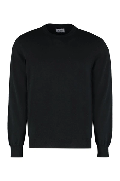 Shop The (alphabet) The (knit) - Cotton Crew-neck Sweater In Black