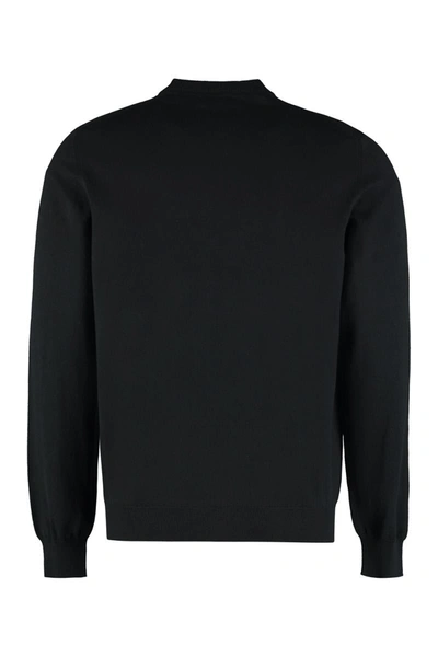 Shop The (alphabet) The (knit) - Cotton Crew-neck Sweater In Black