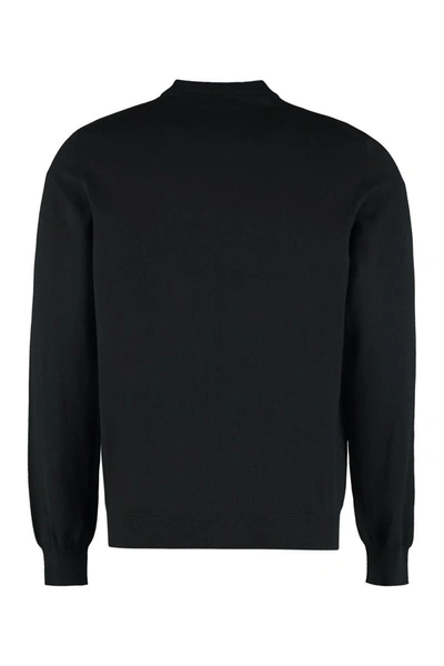 The (alphabet) Cotton Crew-neck Sweatshirt In Black