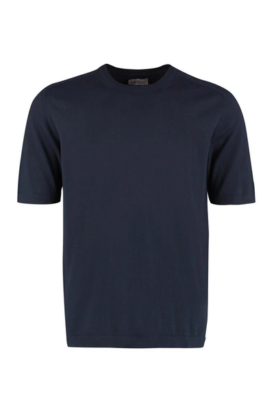 Shop The (alphabet) The (knit) - Cotton Knit T-shirt In Blue