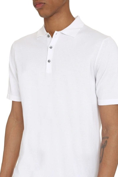 Shop The (alphabet) The (knit) - Cotton Knit Polo Shirt In White