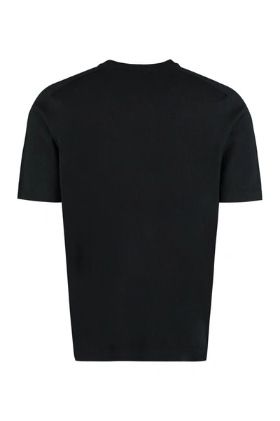 Shop The (alphabet) The (knit) - Cotton Short Sleeve Sweater In Black
