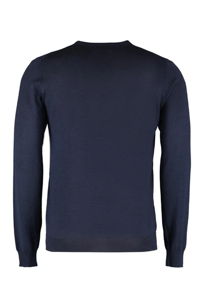 The (alphabet) Blue Wool And Cashmere Pullover For Men In Blue