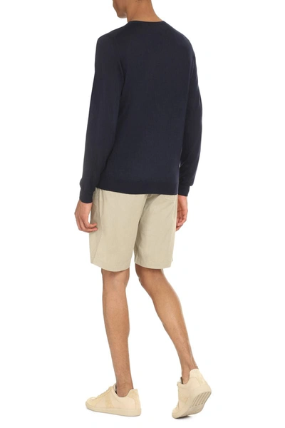 The (alphabet) Blue Wool And Cashmere Pullover For Men In Blue