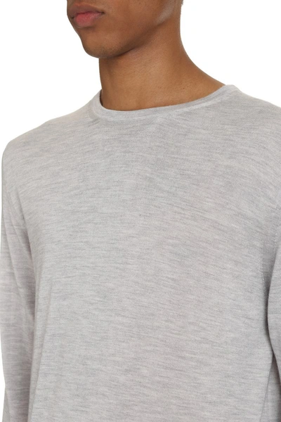 Shop The (alphabet) The (knit) - Fine Knit Crew-neck Sweater In Grey