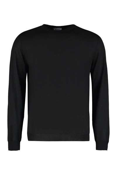 Shop The (alphabet) The (knit) - Fine Knit Crew-neck Sweater In Black