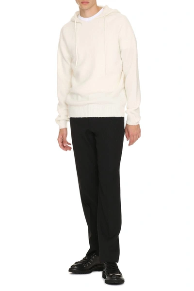 The (alphabet) Wool-blend Hoodie In Ivory